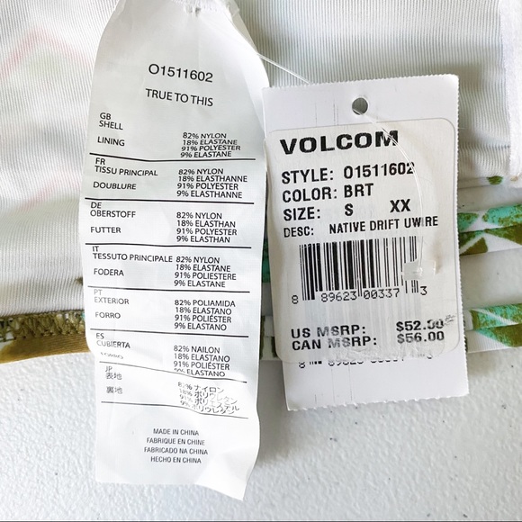 Volcom native drift bikini top new with tags - Picture 7 of 11